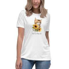 Best Cat Mom Ever Sunflower Women's Relaxed T-Shirt Mother's Day Birthday