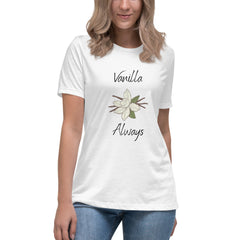 Vanilla Flower Vanilla Bean Women's Relaxed T-Shirt gift for someone who loves vanilla bakes baker