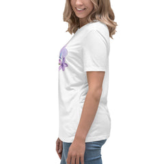 Purple Lilac Flowers Purple Butterfly Women's Relaxed T-Shirt