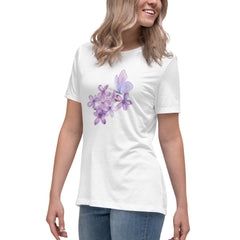 Purple Lilac Flowers Purple Butterfly Women's Relaxed T-Shirt