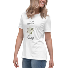 Vanilla Flower Vanilla Bean Women's Relaxed T-Shirt gift for someone who loves vanilla bakes baker