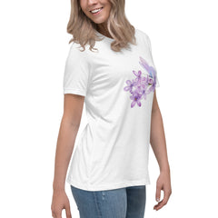 Purple Lilac Flowers Purple Butterfly Women's Relaxed T-Shirt