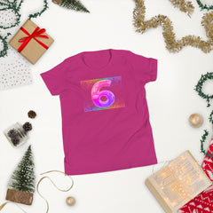 6 year old Rainbow Birthday Youth Short Sleeve T-Shirt 6th birthday gifts for girls boys 6 bday tshirt