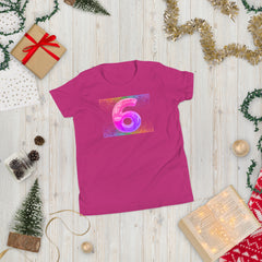 6 year old Rainbow Birthday Youth Short Sleeve T-Shirt 6th birthday gifts for girls boys 6 bday tshirt