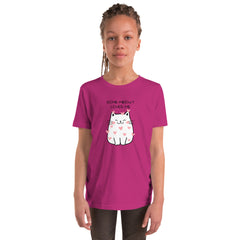 Funny T-shirt Some-Meowy Loves Me Cat Kitty Youth Short Sleeve T-Shirt gift for someone who loves cat gift for Valentine's Day