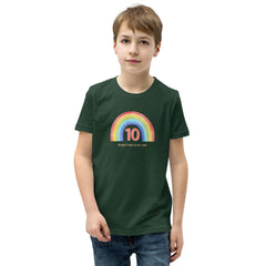 10 Because 9 was so last year rainbow Youth Short Sleeve T-Shirt