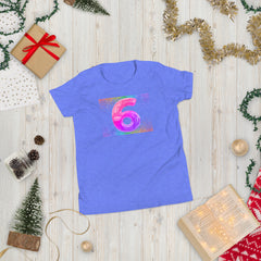 6 year old Rainbow Birthday Youth Short Sleeve T-Shirt 6th birthday gifts for girls boys 6 bday tshirt