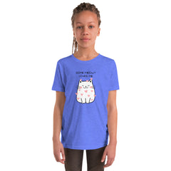 Funny T-shirt Some-Meowy Loves Me Cat Kitty Youth Short Sleeve T-Shirt gift for someone who loves cat gift for Valentine's Day