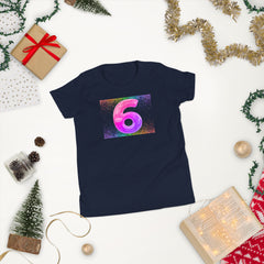 6 year old Rainbow Birthday Youth Short Sleeve T-Shirt 6th birthday gifts for girls boys 6 bday tshirt