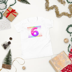 6 year old Rainbow Birthday Youth Short Sleeve T-Shirt 6th birthday gifts for girls boys 6 bday tshirt