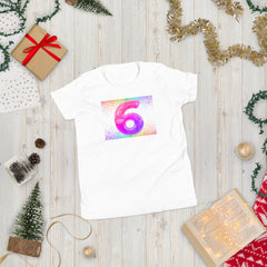 6 year old Rainbow Birthday Youth Short Sleeve T-Shirt 6th birthday gifts for girls boys 6 bday tshirt