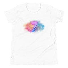 7 year old Rainbow Burst Birthday Youth Short Sleeve T-Shirt 7th birthday gifts for girls boys 7 bday tshirt