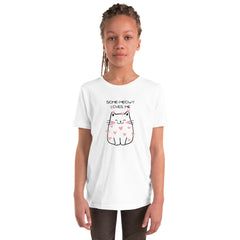 Funny T-shirt Some-Meowy Loves Me Cat Kitty Youth Short Sleeve T-Shirt gift for someone who loves cat gift for Valentine's Day