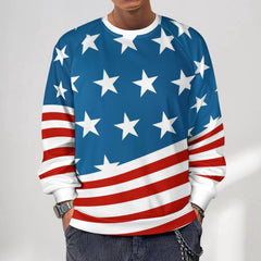 Patriotic American Flag Men's Crewneck Sweatshirt