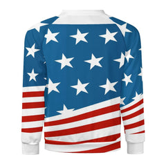 Patriotic American Flag Men's Crewneck Sweatshirt