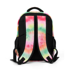 Tie Dye Pattern Multi-Pocket Travel Bag Backpack with padded Straps