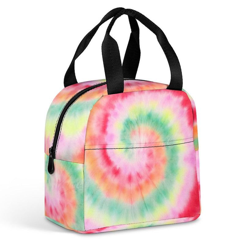 Tie Dye Patterned Insulated Lunch Bag with Pocket Thermal Waterproof