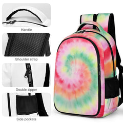 Tie Dye Pattern Multi-Pocket Travel Bag Backpack with padded Straps