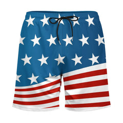 Patriotic American Flag Men's Beach Shorts