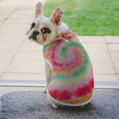 Tie Dye Patterned Dog Vest Mesh Pet Tank Tops