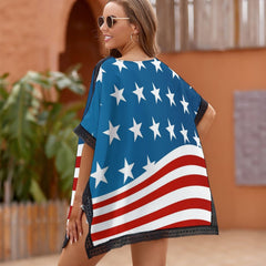 Patriotic American Flag Swimsuit Cover-up