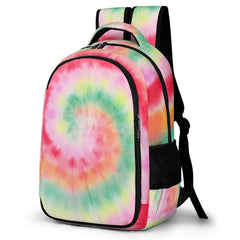 Tie Dye Pattern Multi-Pocket Travel Bag Backpack with padded Straps