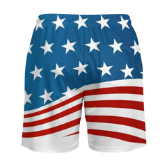 Patriotic American Flag Men's Beach Shorts