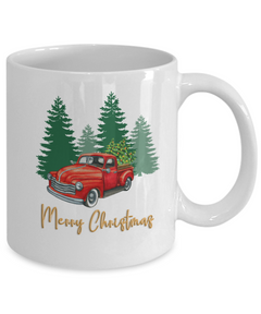 Christmas Red Truck mug, Christmas Red Truck coffee cup