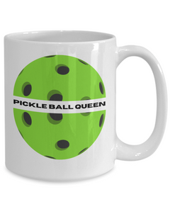 Pickleball Queen Ceramic White Mug gift for pickleball player