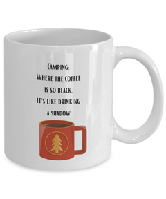 Camping Black Coffee Mug Ceramic Camp Mug 11oz 15oz gift for Camping