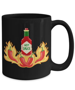 Hot Sauce Chilis on Fire Coffee Mug gift for someone who loves hot sauce chili