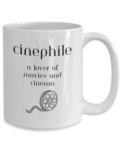 Cinephile Movie Lover Mug, Movie and Cinema Lover coffee cup