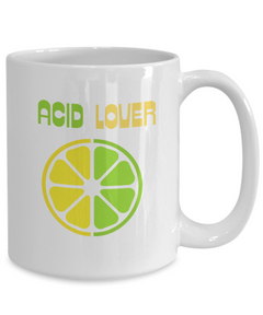 Acid Lover Lemon Lime Ceramic White Coffee Mug gift for Citrus Lovers Chef Cook