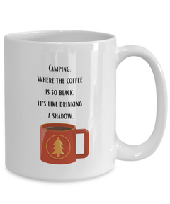 Camping Black Coffee Mug Ceramic Camp Mug 11oz 15oz gift for Camping