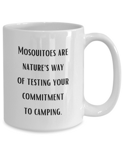 Camping Mosquitoes Mug Coffee 15oz Ceramic Cup for Camp Camper