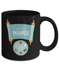 Happy Passover Seder Black Ceramic Mug gift for Passover