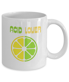 Acid Lover Lemon Lime Ceramic White Coffee Mug gift for Citrus Lovers Chef Cook