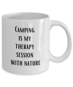 Camping Therapy Ceramic Coffee Mug 11oz 15oz for Camp Coffee Cup