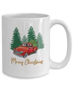 Christmas Red Truck mug, Christmas Red Truck coffee cup