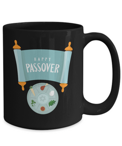 Happy Passover Seder Black Ceramic Mug gift for Passover