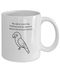 Funny Parrot Alarm Clock Mug Coffee Cup Bird Owner