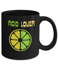 Acid Lover Lemon Lime Ceramic Black Coffee Mug gift for Citrus Lovers Chef Cook