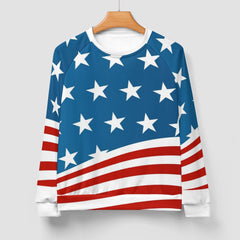 Patriotic American Flag Men's Crewneck Sweatshirt