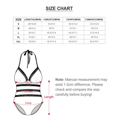 Patriotic American Flag Women's Halter One-Piece Swimsuits