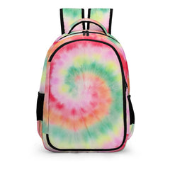 Tie Dye Pattern Multi-Pocket Travel Bag Backpack with padded Straps