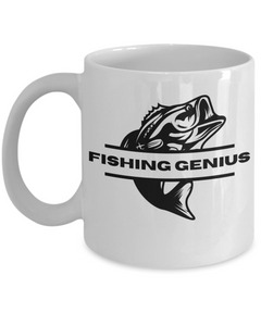 Fishing Genius Ceramic White Mug gift for fisherman fishermen