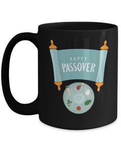 Happy Passover Seder Black Ceramic Mug gift for Passover