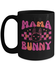 Mama Bunny Easter Bunny Black Ceramic Mug gift for Mom Mother's Day