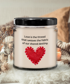 Love Fabric Scented Candle perfect for Valentine's Day