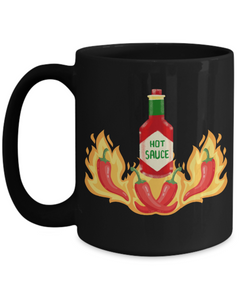 Hot Sauce Chilis on Fire Coffee Mug gift for someone who loves hot sauce chili